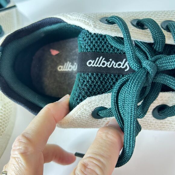 AllBirds NWOT Tree Runner Go Ivory Mesh Green Laces Sneakers Size 8.5 - Picture 5 of 10